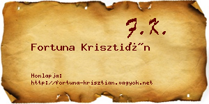 Fortuna Krisztián névjegykártya